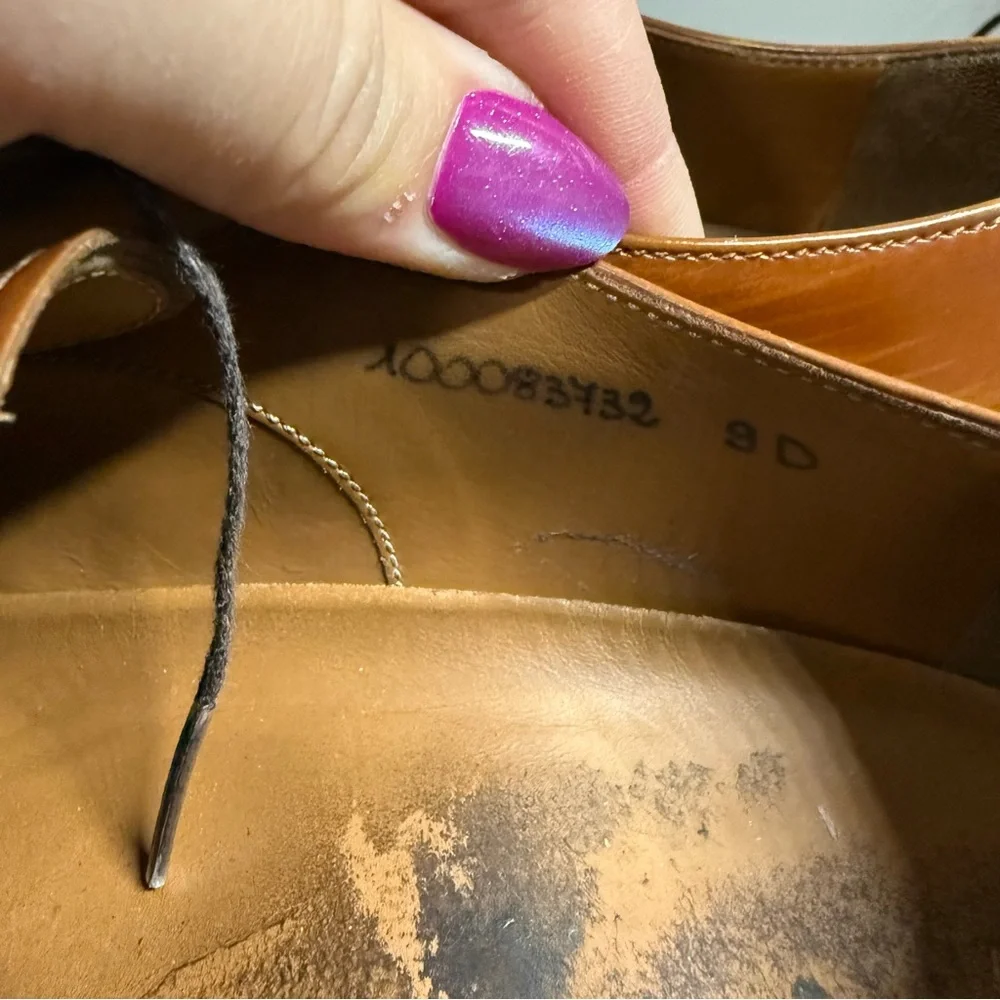 Brooks Brothers Golden Fleece Cap Toe Dress Shoe Lace Leather Italian Tan M9‎